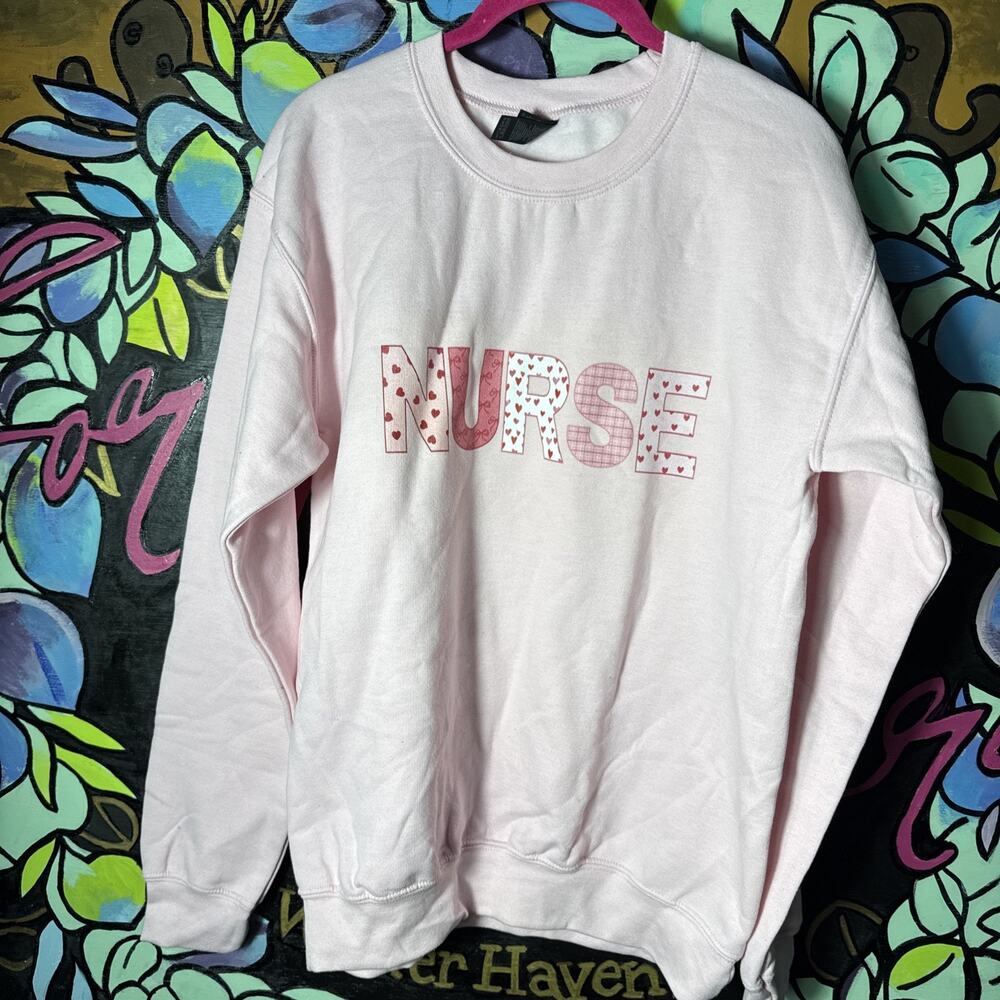 Nurse Sweatshirt, Pink, Small